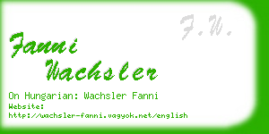 fanni wachsler business card